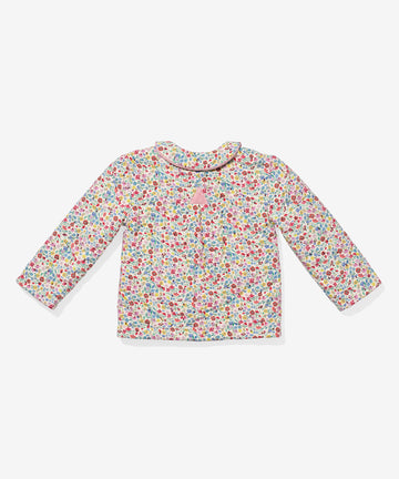 Reversible Quilted Jacket, Burgundy Coneflower Floral