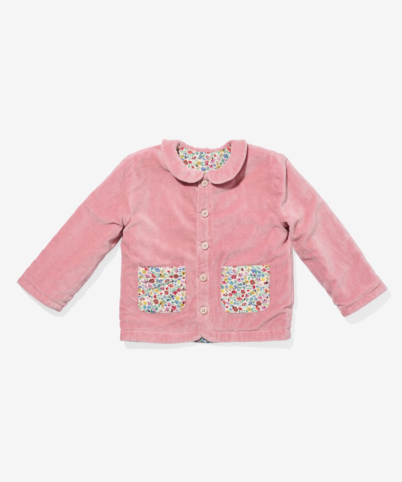 Reversible Quilted Jacket, Burgundy Coneflower Floral