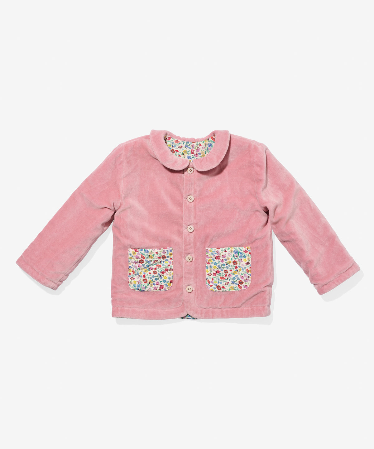 Reversible Quilted Jacket, Burgundy Coneflower Floral