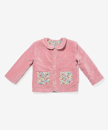 Reversible Quilted Jacket, Burgundy Coneflower Floral