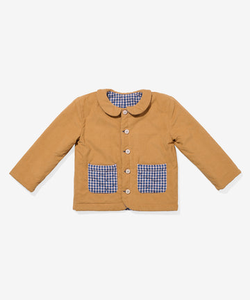 Reversible Quilted Jacket, Marine Tiny Check