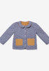 Oso & Me Reversible Quilted Jacket, Marine Tiny Check