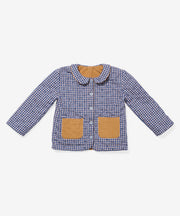 Reversible Quilted Jacket, Marine Tiny Check