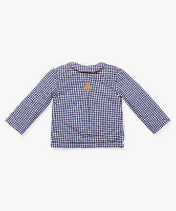 Reversible Quilted Jacket, Marine Tiny Check