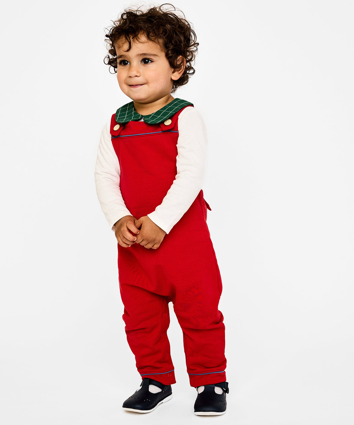 Peter Pan One-piece, Green Holiday Plaid