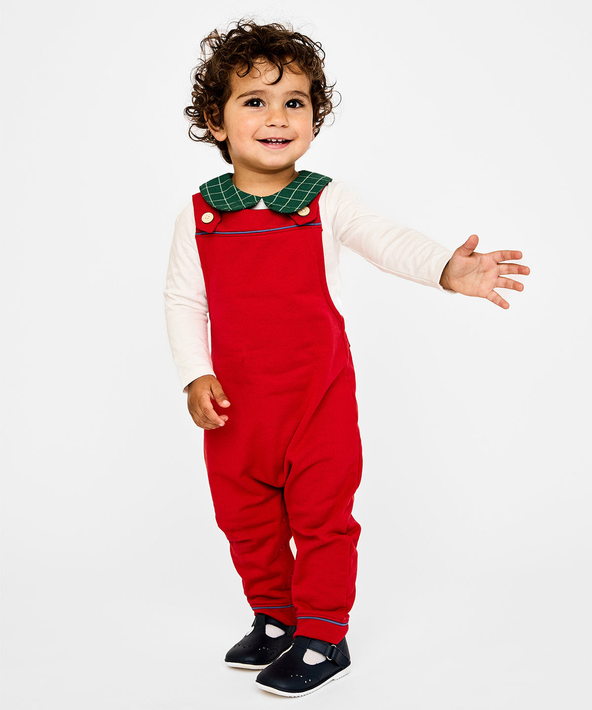 Peter Pan One-piece, Green Holiday Plaid