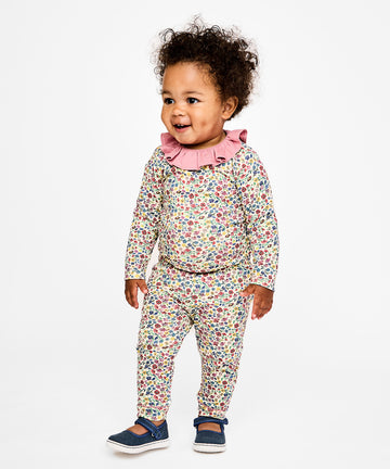 Andy Baby Legging, Burgundy Coneflower Floral