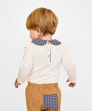 Peter Pan One-piece, Marine Tiny Check