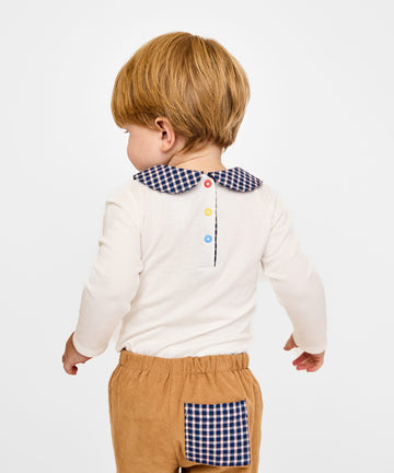 Peter Pan One-piece, Marine Tiny Check