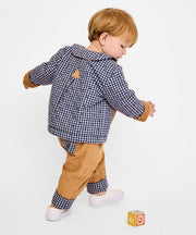 Reversible Quilted Jacket, Marine Tiny Check