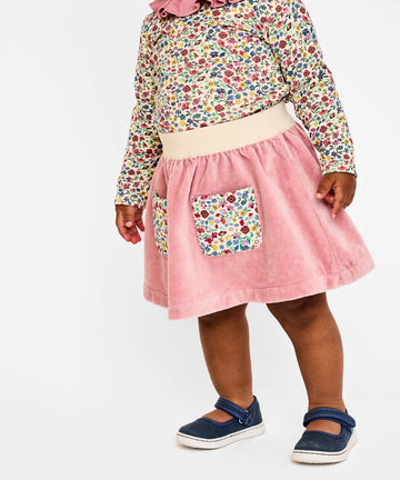 Carter Skirt, Burgundy Coneflower Floral