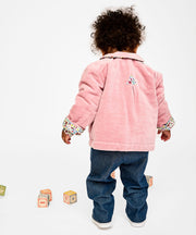 Reversible Quilted Jacket, Burgundy Coneflower Floral