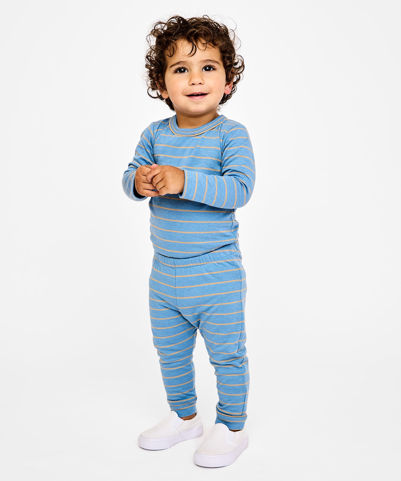 Andy Baby Legging, Blue Fine Stripe
