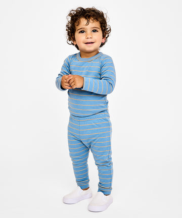 Andy Baby Legging, Blue Fine Stripe