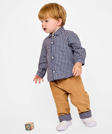 Jeffie Shirt, Marine Tiny Check