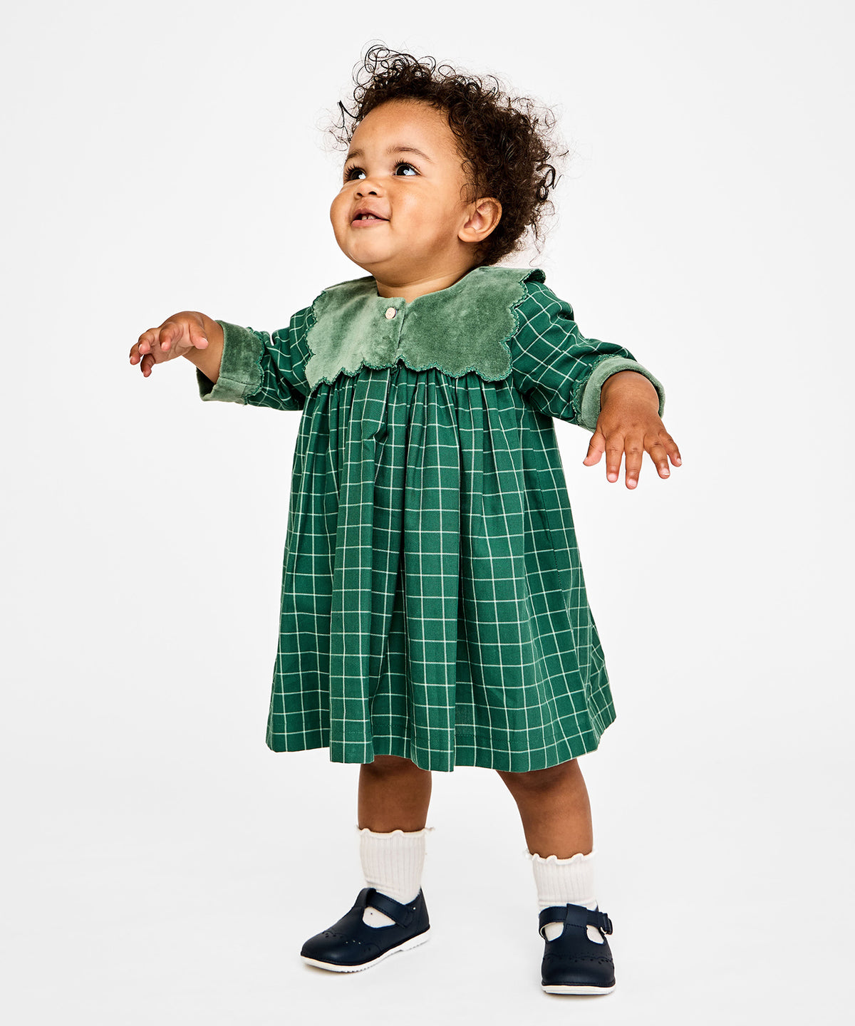 Gigi Dress, Green Holiday Plaid