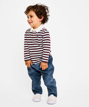 Parker Polo, Burgundy Triple Stripe