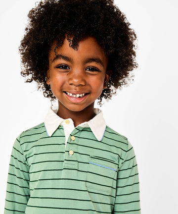Parker Polo, Sage Fine Stripe