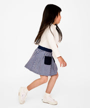 Carter Skirt, Marine Tiny Check