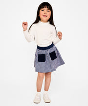 Carter Skirt, Marine Tiny Check