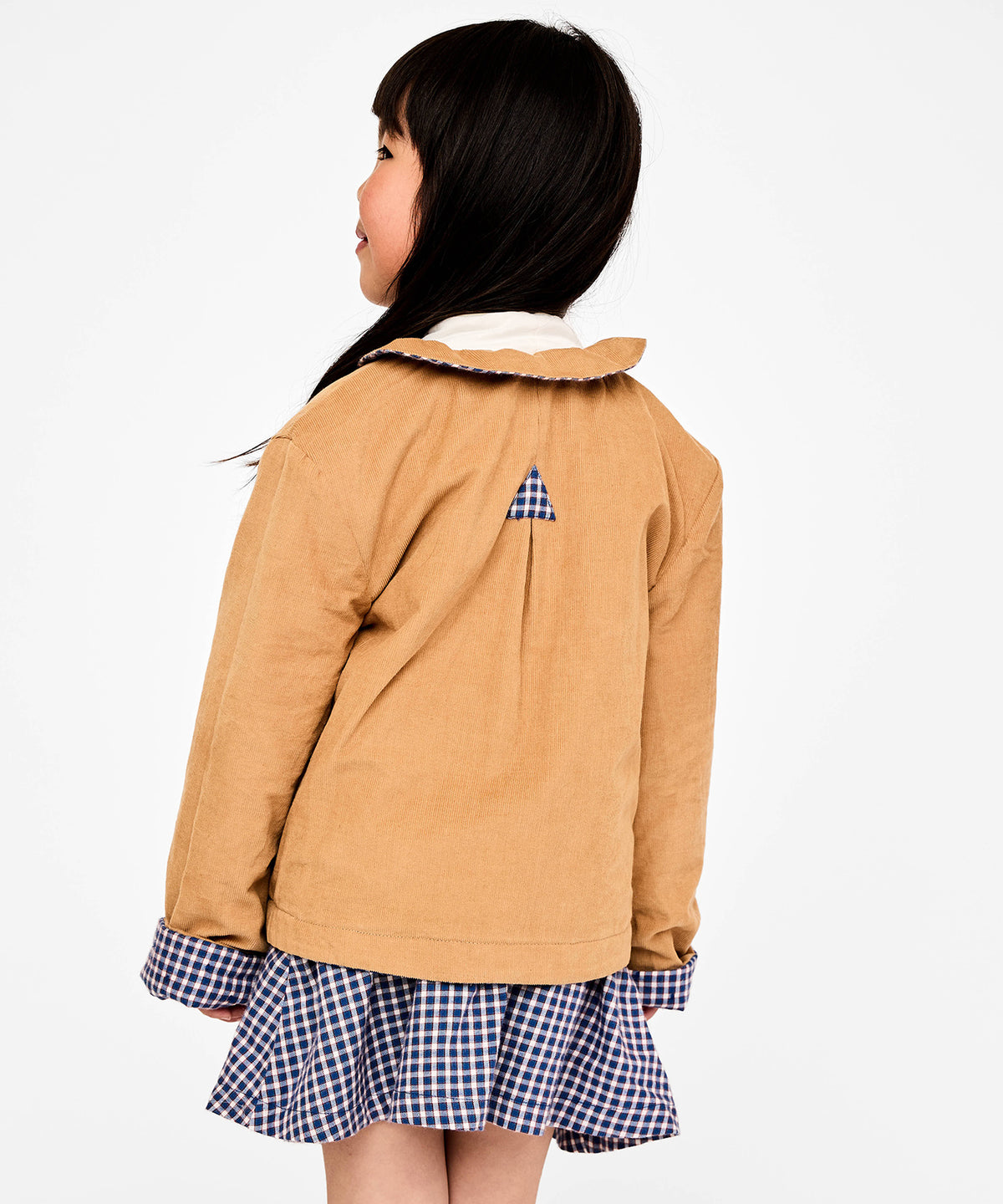 Reversible Quilted Jacket, Marine Tiny Check