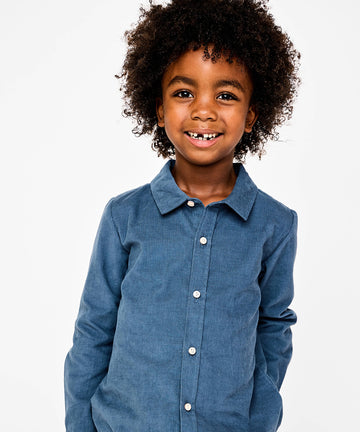 Jeffie Shirt, Petrol Mini Corduroy