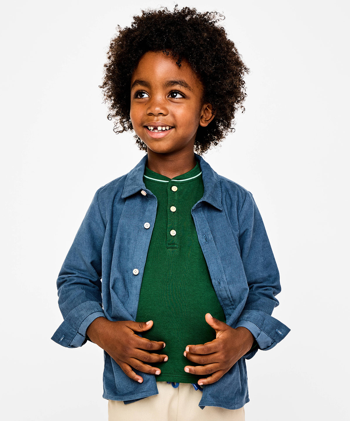 Jeffie Shirt, Petrol Mini Corduroy