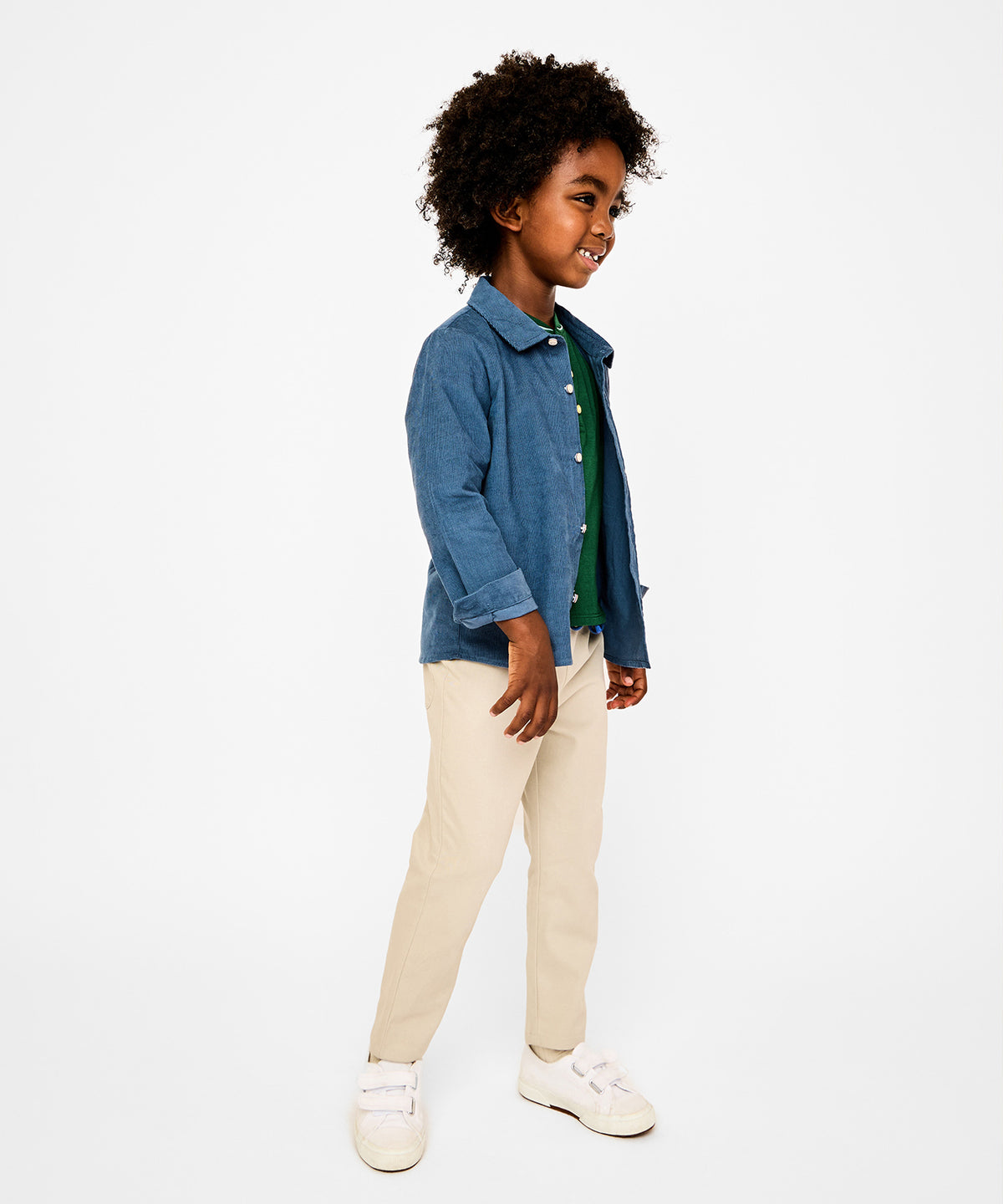 Jeffie Shirt, Petrol Mini Corduroy