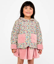 Reversible Quilted Jacket, Burgundy Coneflower Floral