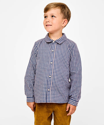 Jeffie Shirt, Marine Tiny Check