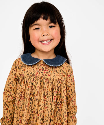 Delphina Dress, Sand Leopard