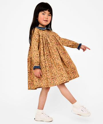Delphina Dress, Sand Leopard