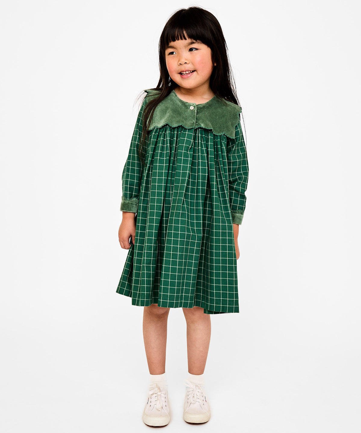 Gigi Dress, Green Holiday Plaid