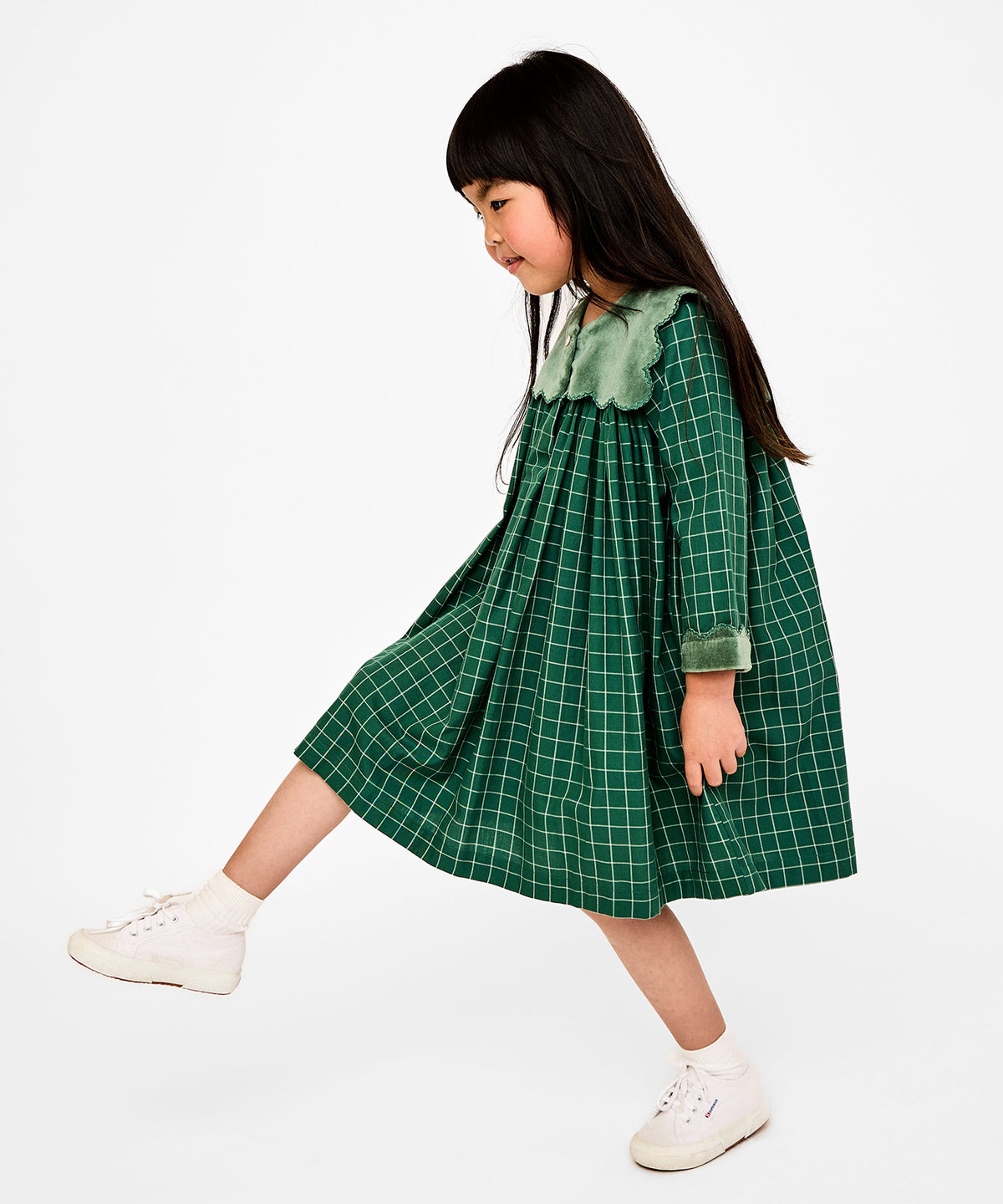Gigi Dress, Green Holiday Plaid