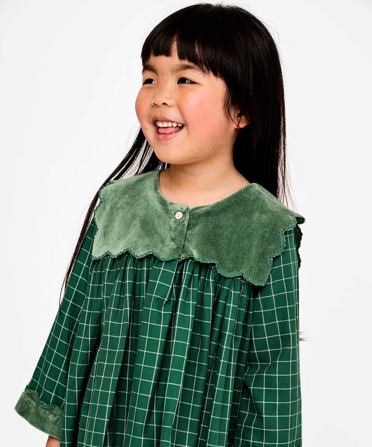 Gigi Dress, Green Holiday Plaid
