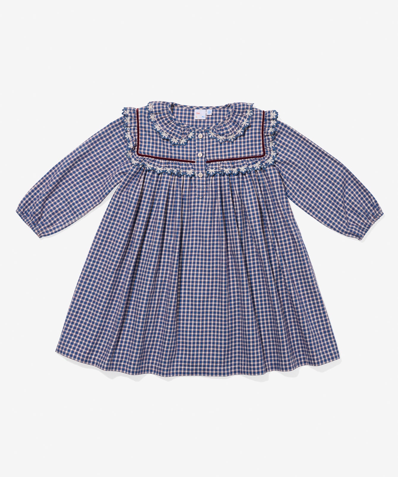 Sara Dress, Marine Tiny Check