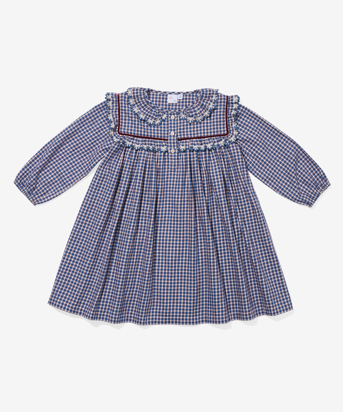 Oso & Me Sara Dress, Marine Tiny Check