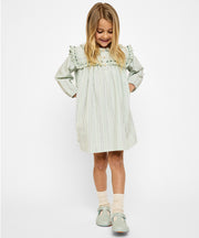Sara Dress, Sage Chevron Stripe