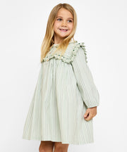 Sara Dress, Sage Chevron Stripe