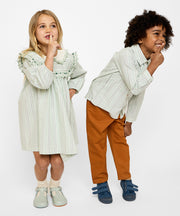 Sara Dress, Sage Chevron Stripe