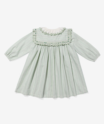 Sara Dress, Sage Chevron Stripe