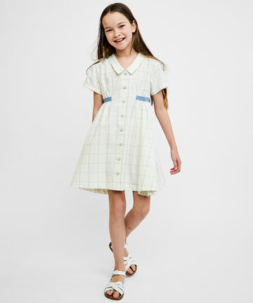 Shirt Dress, Seafoam Plaid