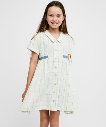 Shirt Dress, Seafoam Plaid