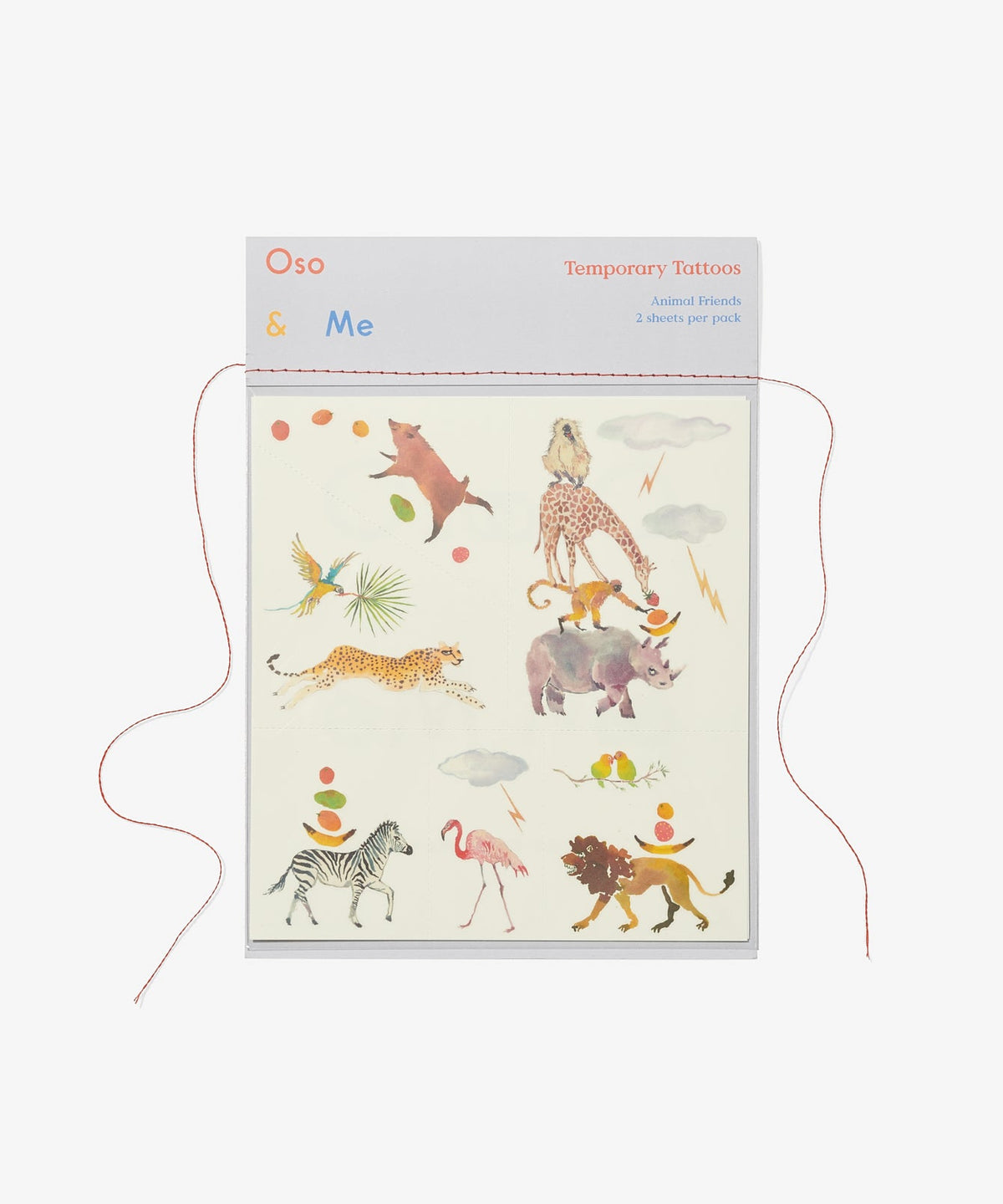 Oso & Me Temporary Tattoo Set, Animal Friends