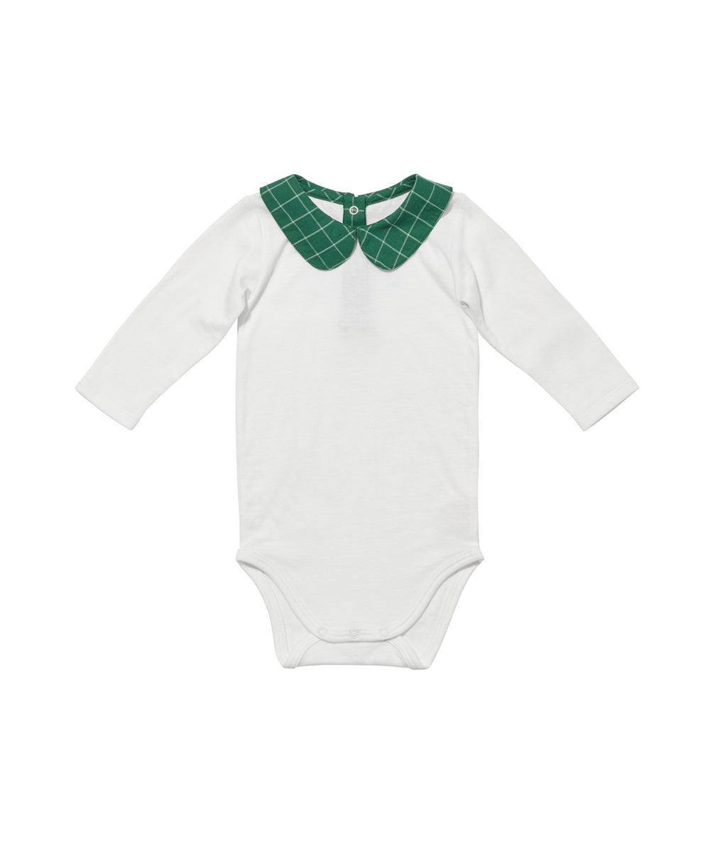 Peter Pan One-piece, Green Holiday Plaid