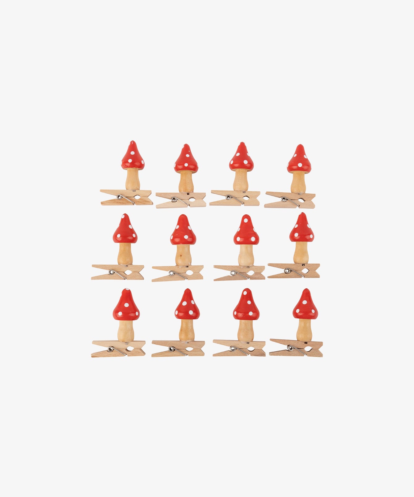 Mushroom Tiny Wooden Christmas Tree Clothespins
