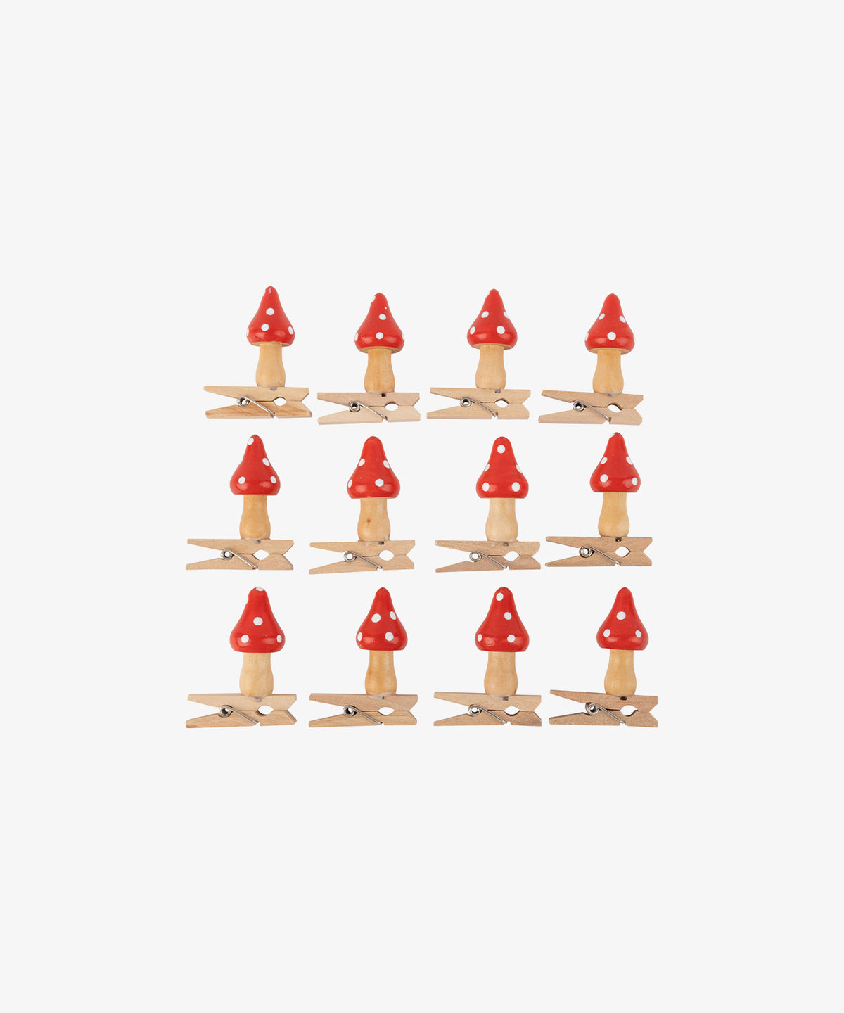 Mushroom Tiny Wooden Christmas Tree Clothespins