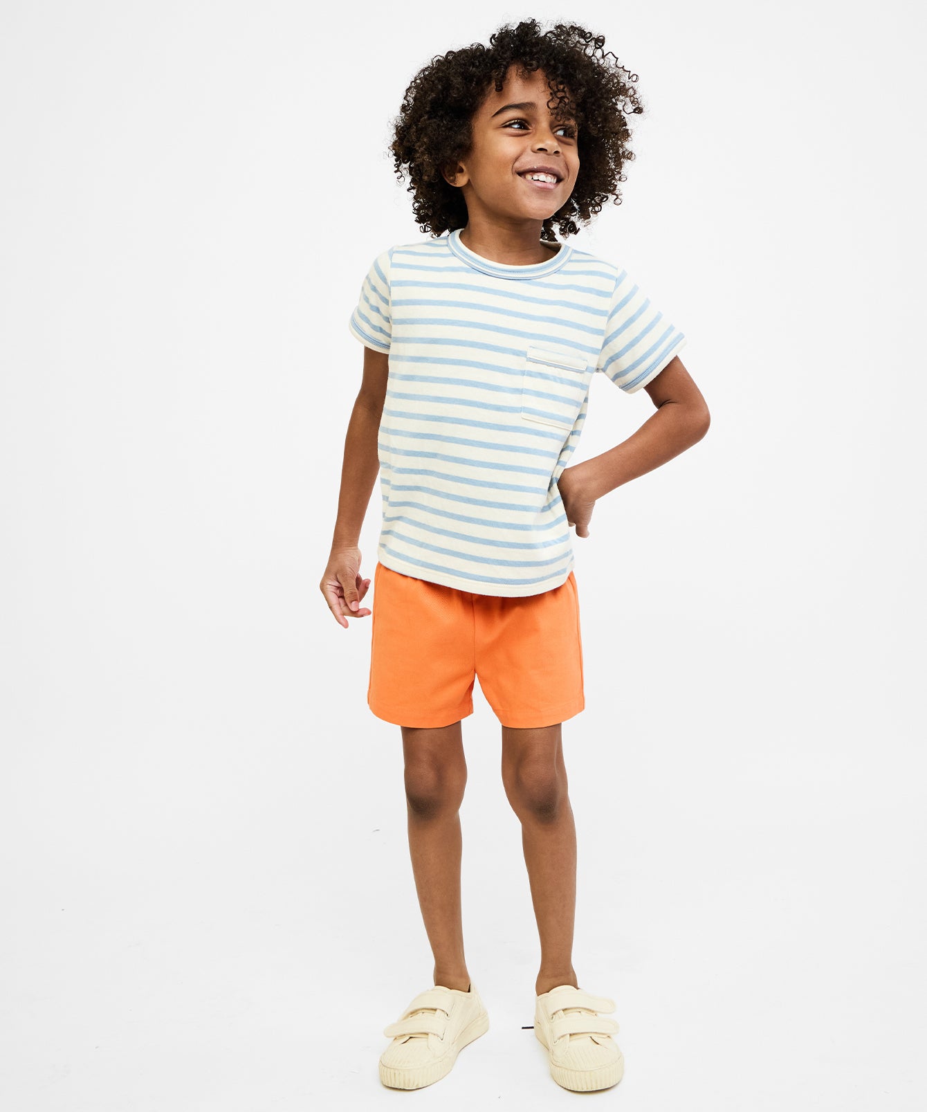 Willie T-Shirt, Dusty Blue Stripe
