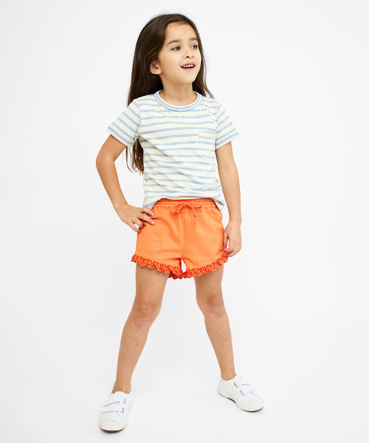 Willie T-Shirt, Dusty Blue Stripe