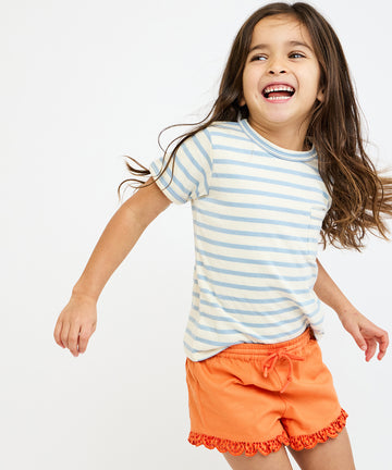 Willie T-Shirt, Dusty Blue Stripe